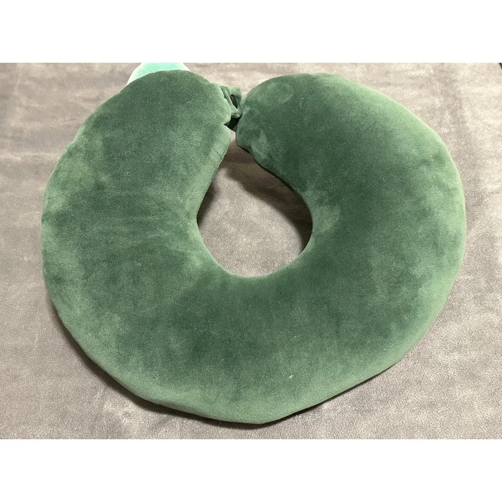 Green Crocodile Plush Travel Neck Pillow Kids Alligator Snap Closure